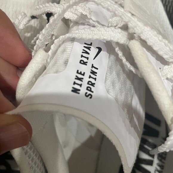Nike Rival Sprint Track Spikes,‎ Size 11.5 (EU 45.5), White/Black (DC8753-100) - Picture 4 of 10